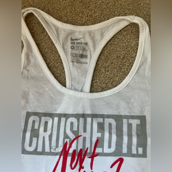 Nike Women’s Dri-Fit Racerback Tank Top White Medium - Picture 2 of 3
